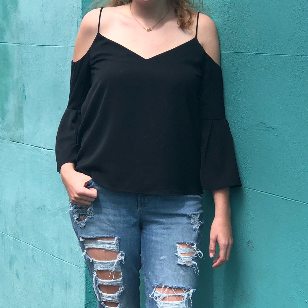H&M Cold Shoulder bell sleeve top